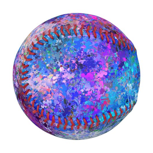 Aquamarine Tropfen Abstraktion in blaurosa Baseball (Vorderseite Links)
