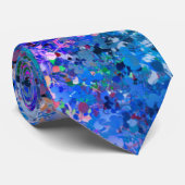 Aquamarine Tropfen Abstraktion in blaurosa Krawatte (Gerollt)