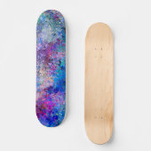 Aquamarine Tropfen Abstraktion in blaurosa Skateboard (Vorderseite)