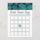 Aquamarine tropische Blätter Bingokarte der Marine Begleitkarte (Vorderseite)