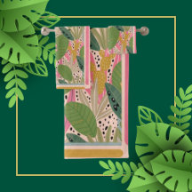 Aquamarine tropische Blätter, grün, rosa, Strandfa