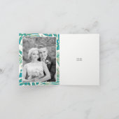 Aquamarine tropische Blätter Hochzeit Danke (Innenseite)