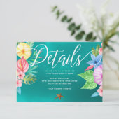 Aquamarine tropische Hochzeitsgäste im Strand Begleitkarte (Stehend Vorderseite)