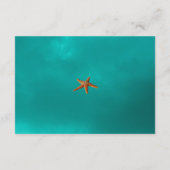 Aquamarine tropische Hochzeitsgäste im Strand Begleitkarte (Rückseite)