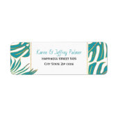 Aquamarine tropische Monstera und Palmen Blätter H (Vorne)