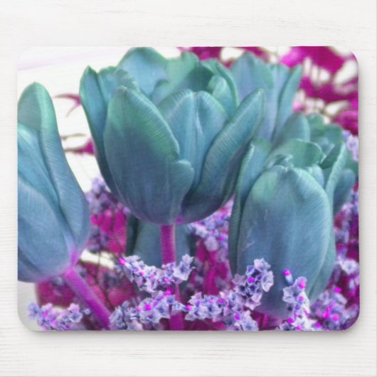Aquamarine Tulips Mousepad (Vorne)