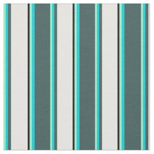 Aquamarine, Türkis, Schiefergrau, Weiß und Schwarz Stoff