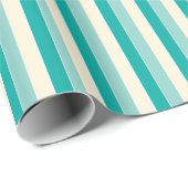 Aquamarine Türkis- und Tan-Streifen Geschenkpapier (Rolleneckpunkt)