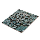 Aquamarine türkisfarbene Imitate Blume Kreuz Fliese (Seite)