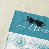 Aquamarine türkisfarbene Meeresquallen Strandtuch (Beispiel)