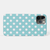 Aquamarine Türkisgrün & Weiß Polka Dots Dot Case-Mate iPhone Hülle (Rückseite (Horizontal))