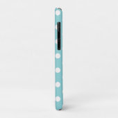 Aquamarine Türkisgrün & Weiß Polka Dots Dot Case-Mate iPhone Hülle (Hinten/Links)