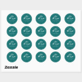 Aquamarine Typografie-SkriptWedding Save the Date Runder Aufkleber (Blatt)