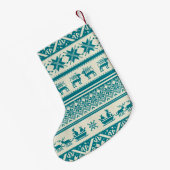 Aquamarine u. beige hässliche kleiner weihnachtsstrumpf (Rückseite (Hängend))