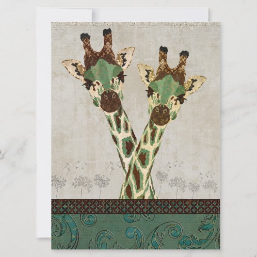 Aquamarine u. kupferne Giraffen, die Einladung (Rückseite)