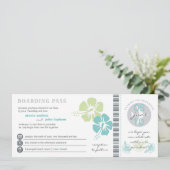 Aquamarine u. Limone Einladung (Stehend Vorderseite)