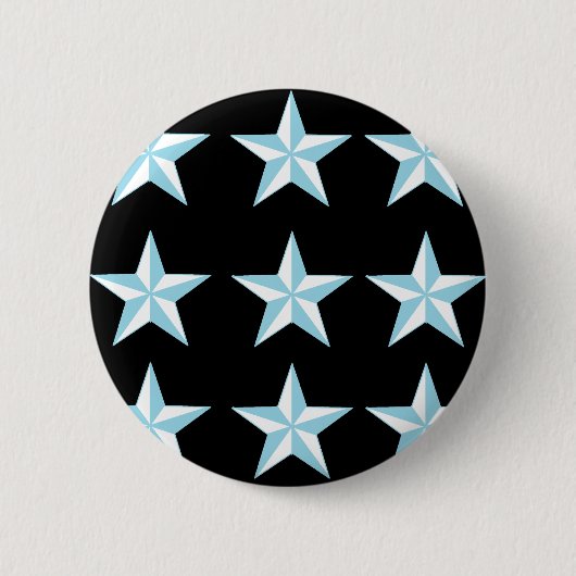 Aquamarine u. schwarze Sterne Button (Vorderseite)