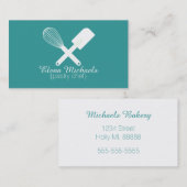 Aquamarine u. weiße Bäckerei Visitenkarte (Vorne/Hinten)