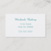Aquamarine u. weiße Bäckerei Visitenkarte (Rückseite)