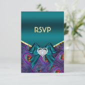 Aquamarine UAWG Pflaume RSVP Karte (Stehend Vorderseite)