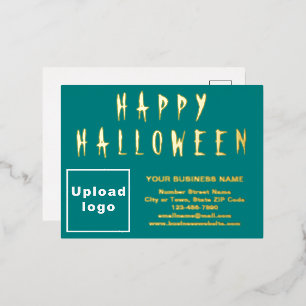 Aquamarine Umweltname zu Halloween Folien Feiertagspostkarte