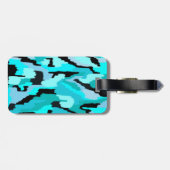 Aquamarine und Abstrakte Schwarzweißdrucke Gepäckanhänger (Rückseite horizontal)