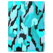 Aquamarine und Abstrakte Schwarzweißdrucke Klemmbrett (Rückseite)