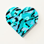 Aquamarine und Abstrakte Schwarzweißdrucke Notizblock (Rückseite)