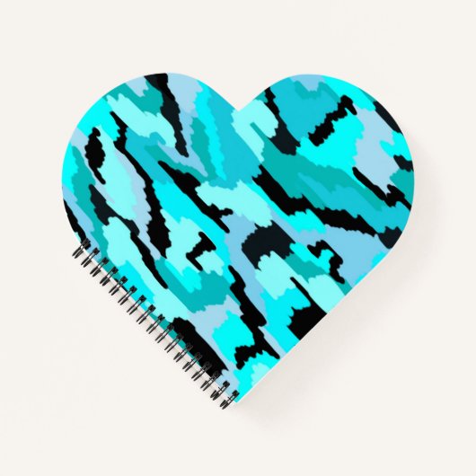 Aquamarine und Abstrakte Schwarzweißdrucke Notizblock (Vorderseite)