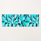 Aquamarine und Abstrakte Schwarzweißdrucke Yogamatte (Vorderseite (Horizontal))