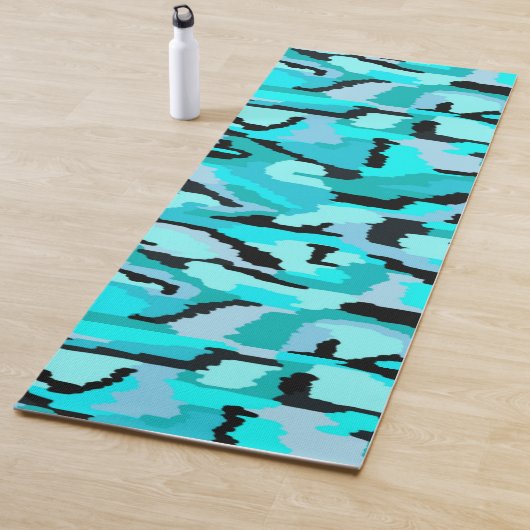 Aquamarine und Abstrakte Schwarzweißdrucke Yogamatte (Beispiel)