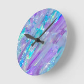 Aquamarine und Amethyst Crystal Runde Wanduhr (Winkel)