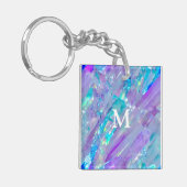 Aquamarine und Amethyst Crystal Schlüsselanhänger (Vorderseite links)