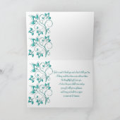 Aquamarine und Aqua Floral Danke Karte (Innenseite)