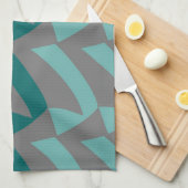 Aquamarine und Aqua-Grau-Karos Küchentuch (Viertel Falte)
