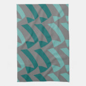 Aquamarine und Aqua-Grau-Karos Küchentuch (Vertikal)