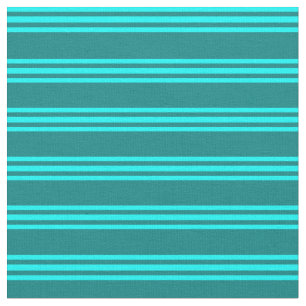 Aquamarine und Aqua-Linien-Muster Stoff