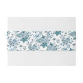 Aquamarine und aquablaue Blumenmuster Initialen Ho Einladungsbanderole (Rückseitenbeispiel)