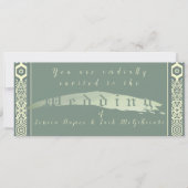 Aquamarine und arabische Einladung zur Hochzeit (Vorderseite)