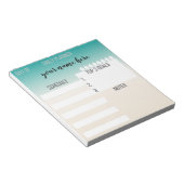 Aquamarine und beige Personalisierte Planer Notepa Notizblock (angewinkelt)