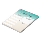 Aquamarine und beige Personalisierte Planer Notepa Notizblock (Rotiert)