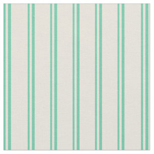 Aquamarine und Beige Streifen/Linienmuster Stoff