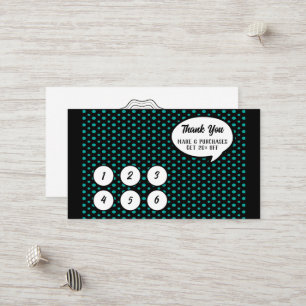 Aquamarine und Black Polka Dot Loyalty Card Rabattkarte