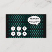 Aquamarine und Black Polka Dot Loyalty Card Rabattkarte (Vorderseite)