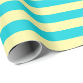 Aquamarine und blassgelbe Streifen Geschenkpapier (Rolleneckpunkt)