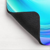 Aquamarine und blaue Abstrakte Ai Art Silky Satin  Mousepad (Ecke)