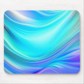 Aquamarine und blaue Abstrakte Ai Art Silky Satin  Mousepad (Vorne)