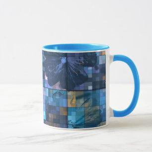 Aquamarine und blaue Blume Tasse