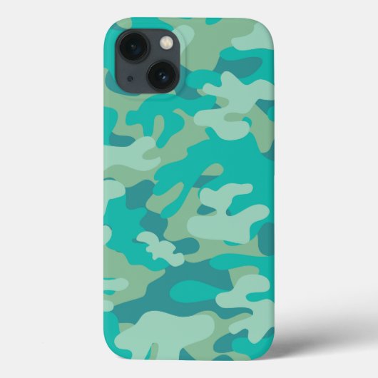 Aquamarine und blaue Camouflage Case-Mate iPhone Hülle (Rückseite)