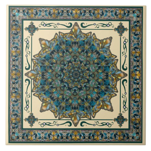 Aquamarine und blaue fliese (Vorderseite)